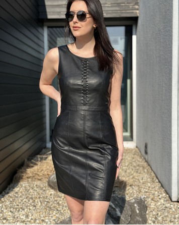 Šaty dámské Armani Exchange černé kožené